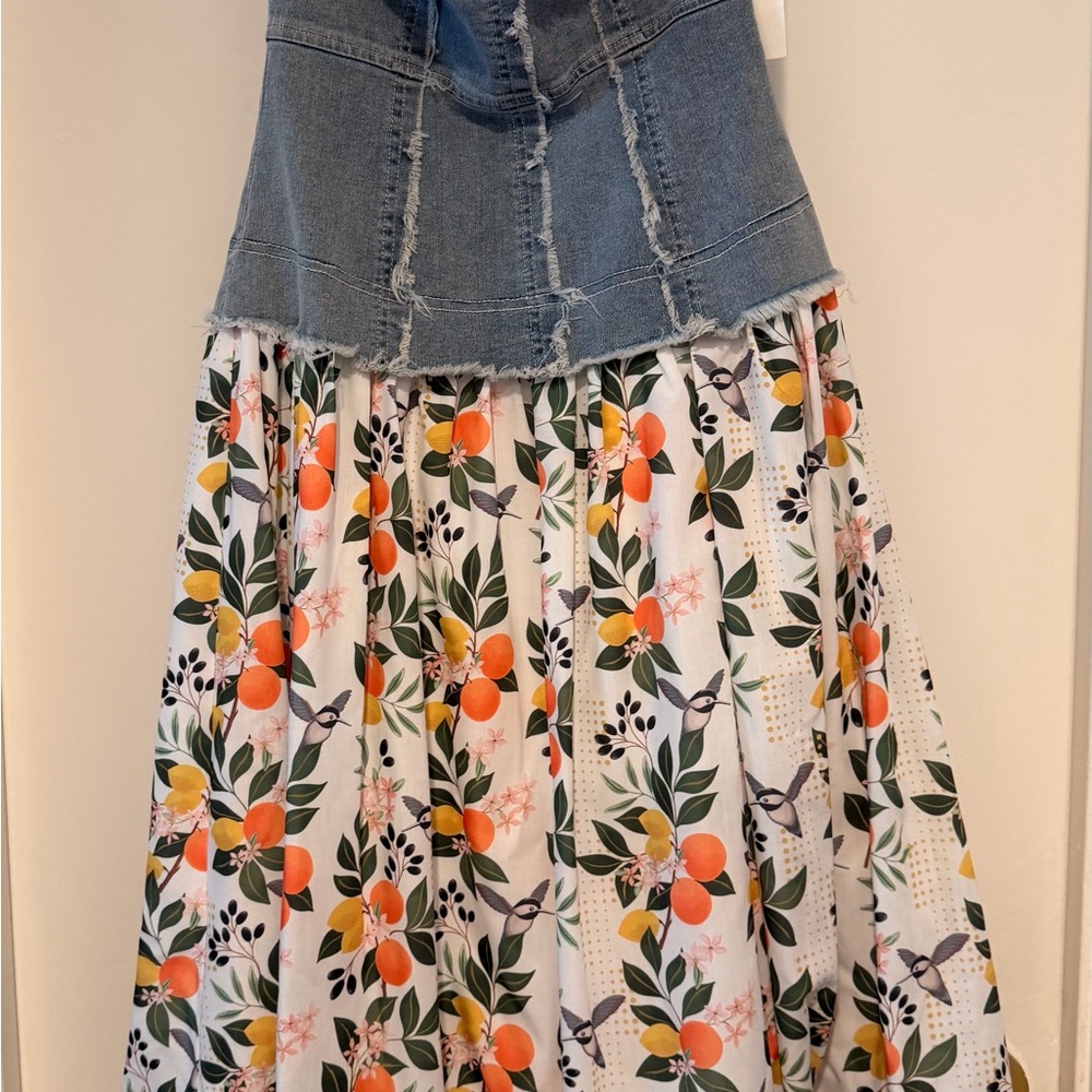 Floral Denim Women's Skirt